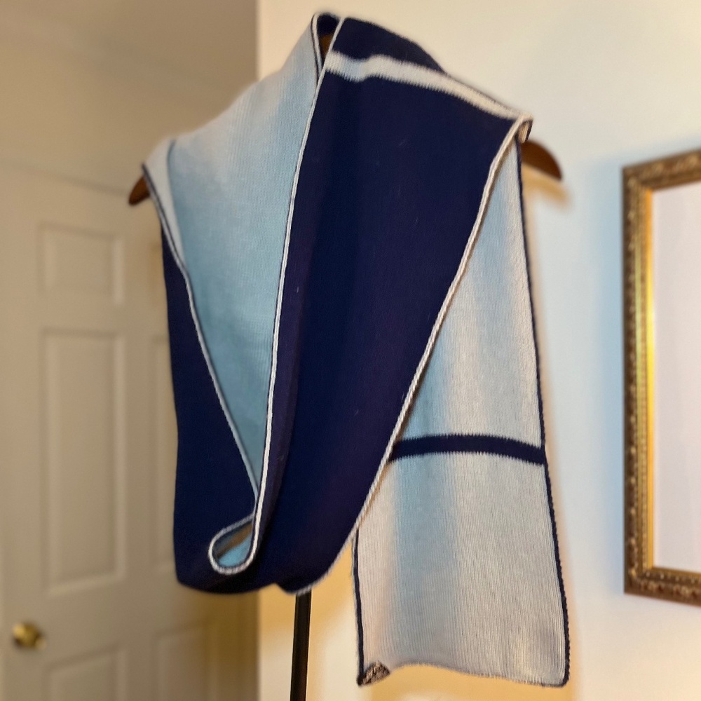 Symphony Scarfs 84" Reversible Gray/Navy Acrylic Scarf